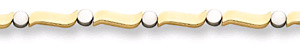 14K Two-Tone Wave Design Gold Bracelet