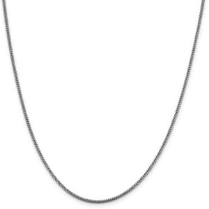 14K White Gold 1.4mm Franco Chain Necklace, 24"