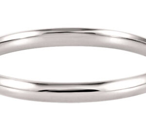 14K White Gold 6.5mm Hinged Bangle Bracelet