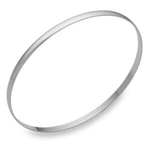 14K White Gold Bangle Bracelet, 2mm