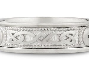 14K White Gold Celtic Shield Wedding Band