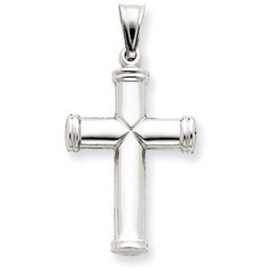 14K White Gold Cross Pendant