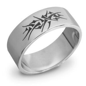 14K White Gold Crown of Thorns Wedding Band Ring