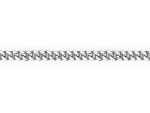 14K White Gold Cuban Link Bracelet, 4.5mm