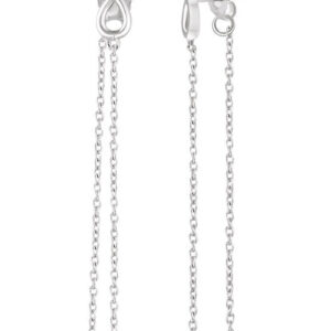 14K White Gold Dangle Chain Earrings