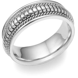 14K White Gold Design Wedding Band