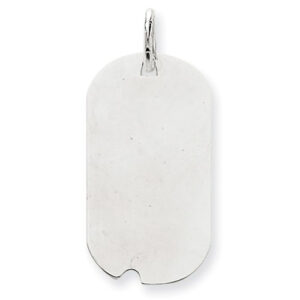 14K White Gold Dog Tag Pendant