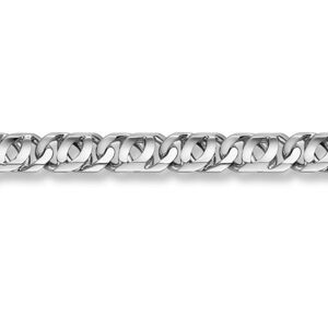 14K White Gold Double Curb Design Bracelet