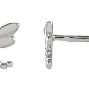 14K White Gold Dragonfly Earrings