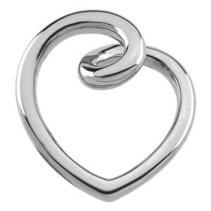 14K White Gold Fashion Heart Slide Pendant