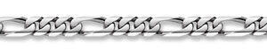 14K White Gold Figaro Bracelet - 10mm