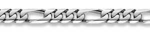 14K White Gold Figaro Bracelet - 13mm