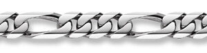 14K White Gold Figaro Bracelet - 18mm