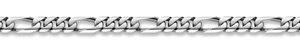 14K White Gold Figaro Bracelet - 7mm