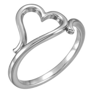 14K White Gold Freeform Heart Ring