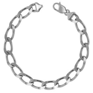 14K White Gold Handmade 7mm Open Link Bracelet