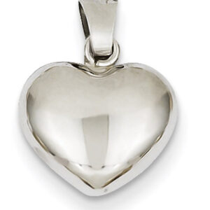 14K White Gold Heart Pendant