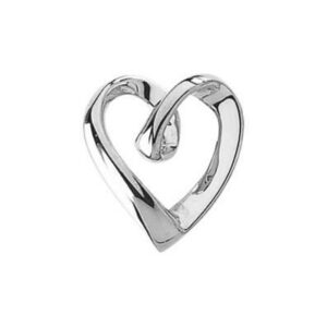 14K White Gold Heart Slide Pendant