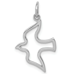 14K White Gold Holy Spirit Dove Pendant