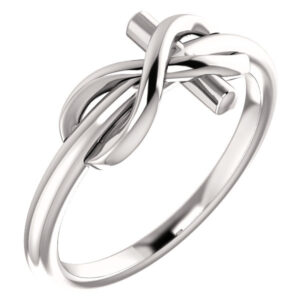 14K White Gold Infinity Cross Ring