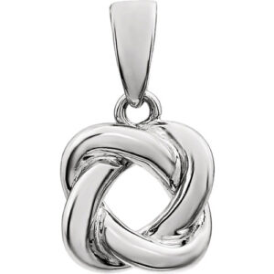 14K White Gold Love-Knot Pendant