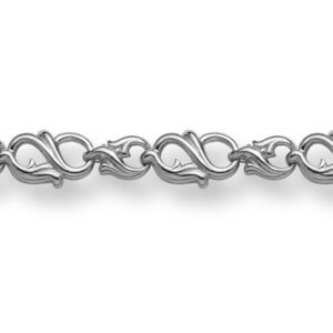 14K White Gold Paisley Bracelet