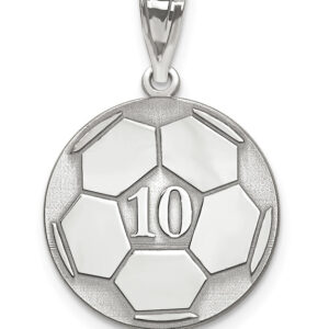 14K White Gold Personalized Soccer Ball Necklace