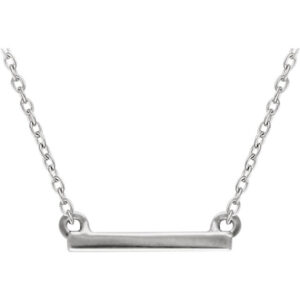 14K White Gold Petite Bar Necklace