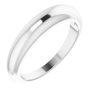 14K White Gold Plain Tapered Band Women's Ring