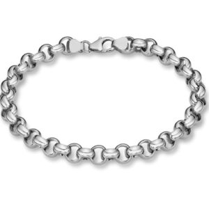 14K White Gold Rolo Bracelet