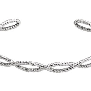 14K White Gold Rope Cuff Bracelet