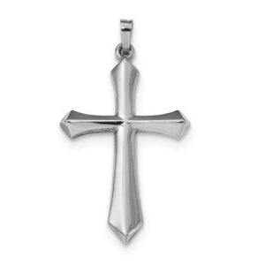 14K White Gold Sword of the Spirit Cross Pendant Necklace