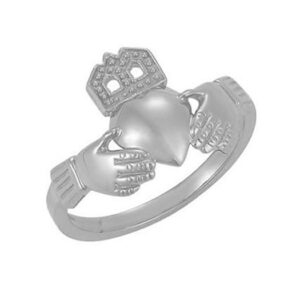 14K White Gold Traditional Claddagh Ring for Women