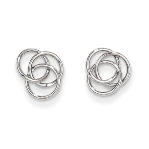 14K White Gold Trinity Knot Earrings