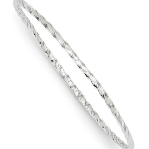 14K White Gold Twist Bangle Bracelet