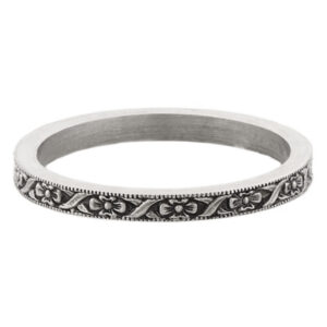 14K White Gold Vintage XO Flower Band for Women