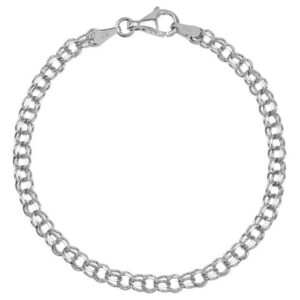 14K White Gold Women's Charm Bracelet