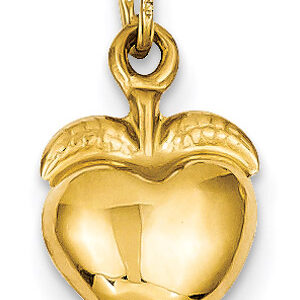 14K Yellow Gold Apple Pendant