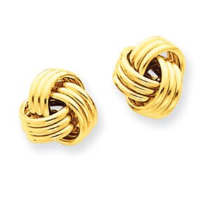 14K Yellow Gold Basketweave Knot Earrings