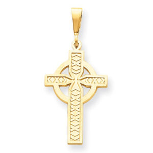 14K Yellow Gold Celtic Cross Pendant