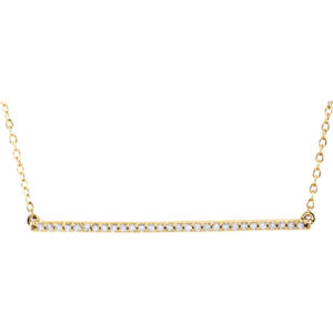 14K Yellow Gold Diamond Bar Necklace