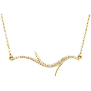 14K Yellow Gold Diamond Branch Necklace