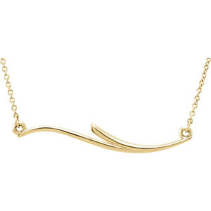 14K Yellow Gold Freeform Bar Necklace