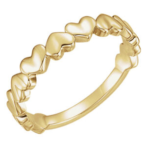 14K Yellow Gold Heart Band