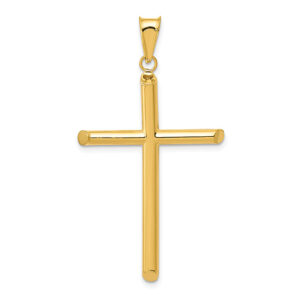 14K Yellow Gold Modern Cross Pendant