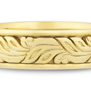 14K Yellow Gold Paisley Wedding Band