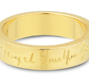 14K Yellow Gold, Personalized Handwriting Wedding Band