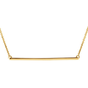 14K Yellow Gold Straight Bar Necklace