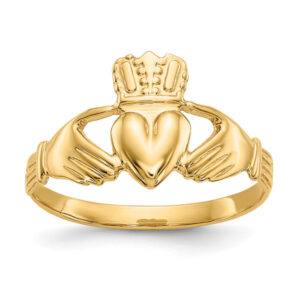 14K Yellow Gold Women's Claddagh Ring