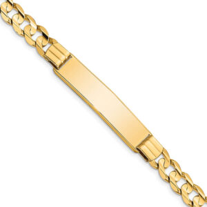 14k gold 8mm wide curb id bracelet, 8 inch